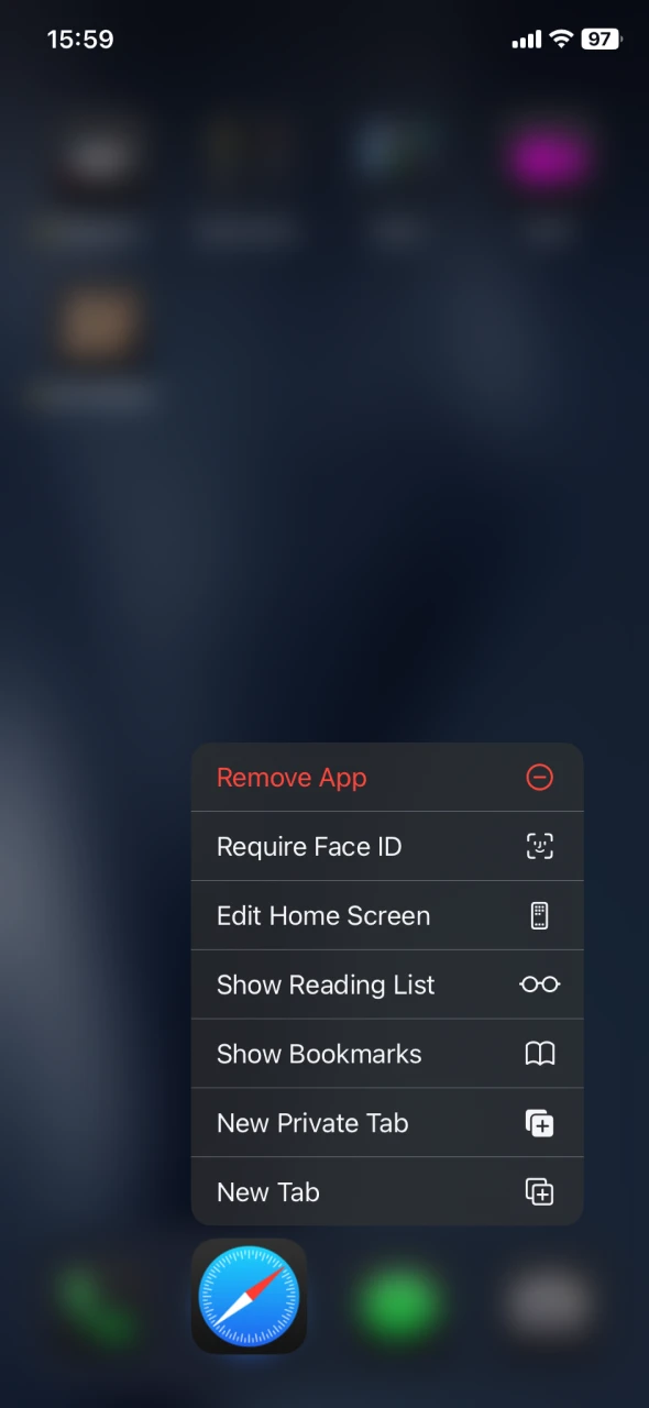 Launch Safari browser on your iPhone device.