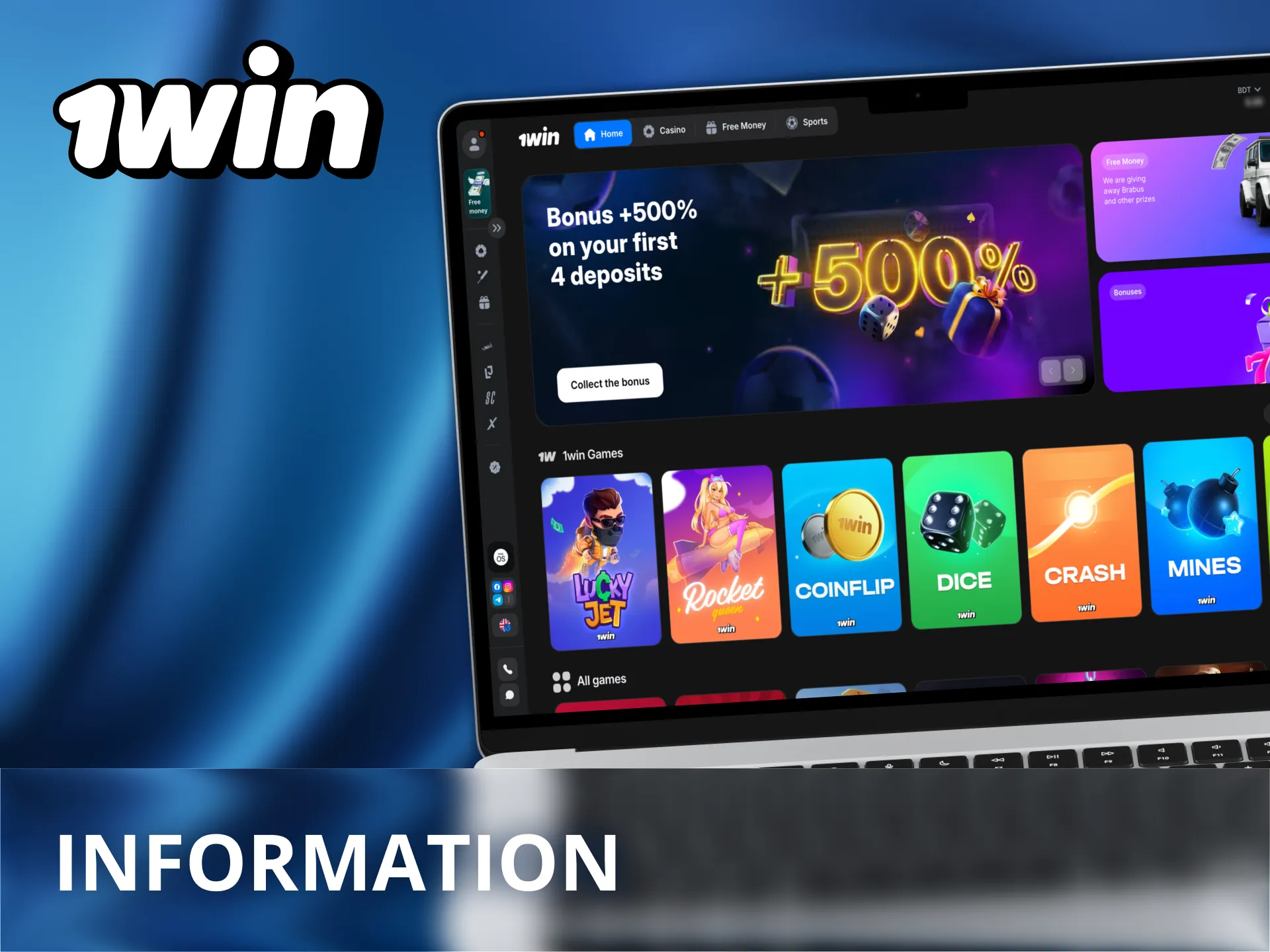 1Win is an official platform for sports betting and casino games.
