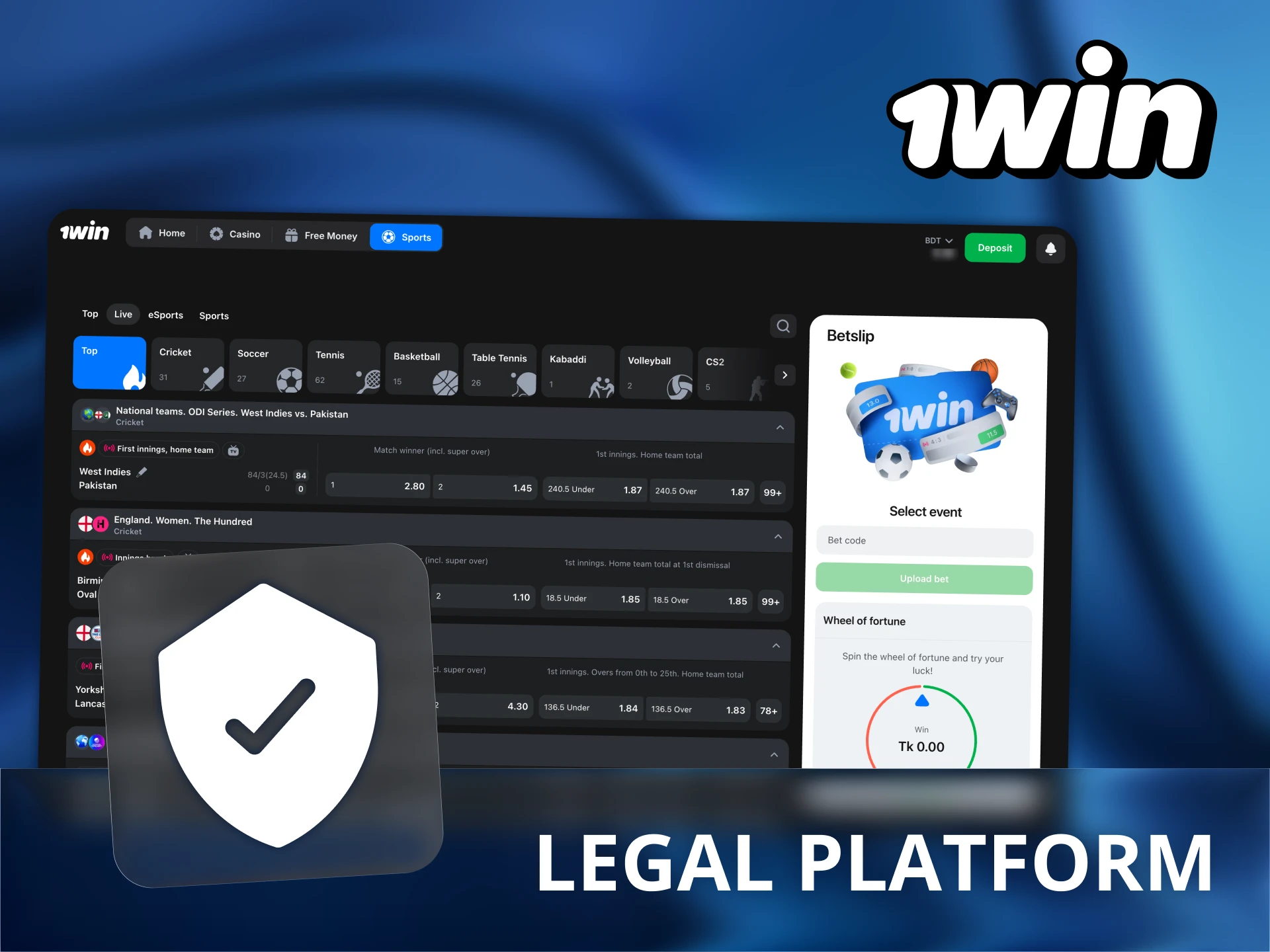 1Win operates under a valid Curacao eGaming license.