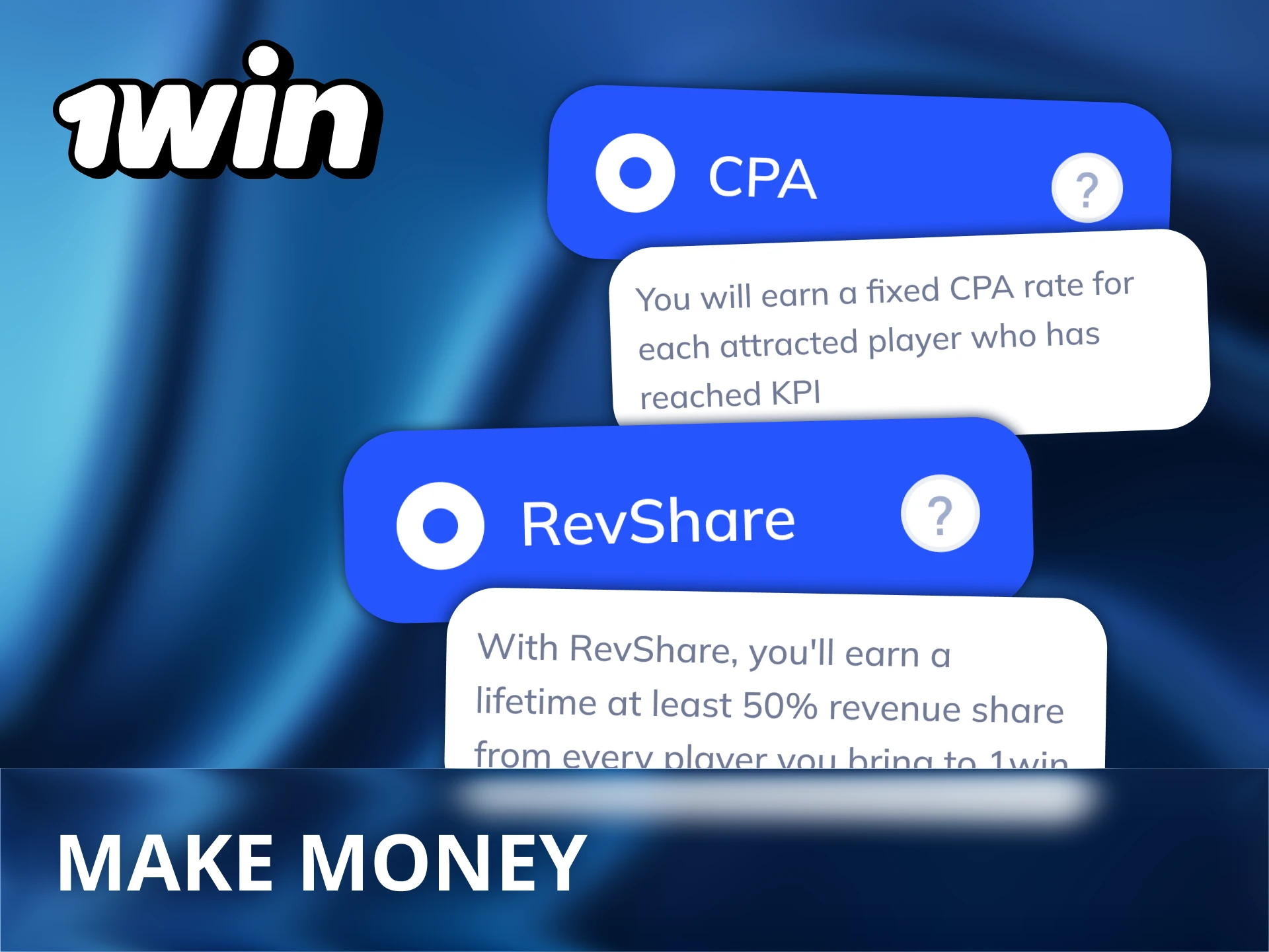 1Win casino platform offers two models of earning.