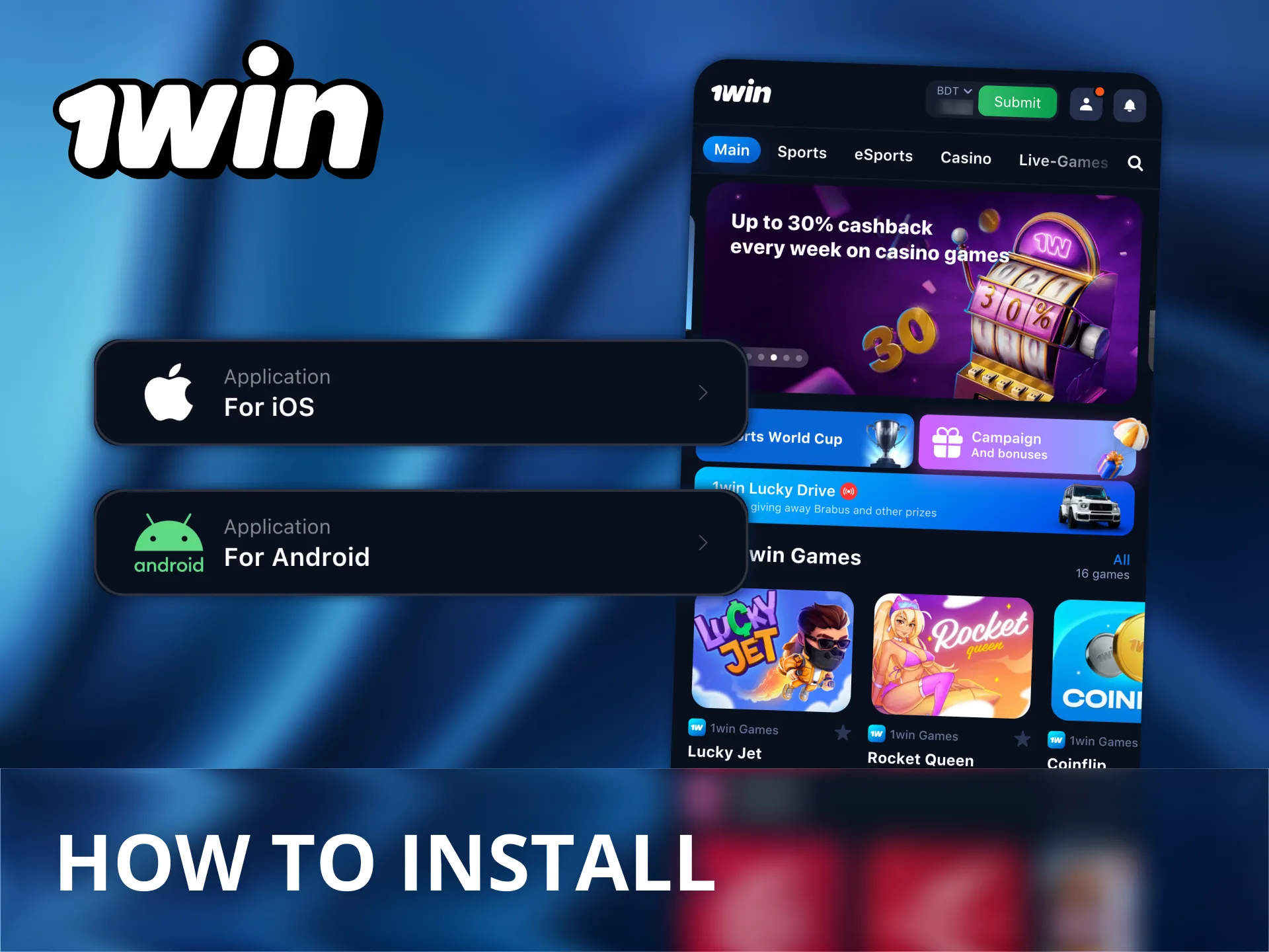 Getting started with 1Win app is fast and simple.