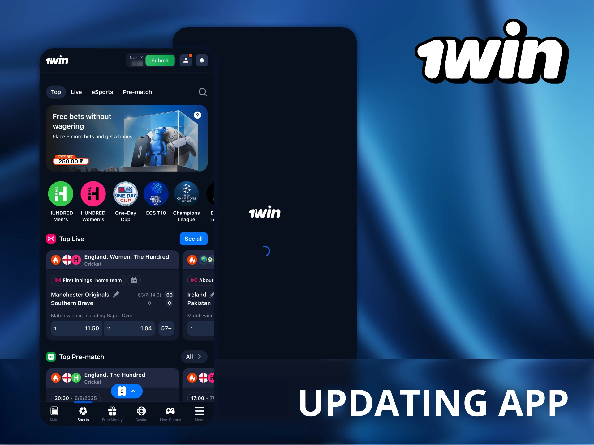 Keep your downloaded 1Win bet app updated.