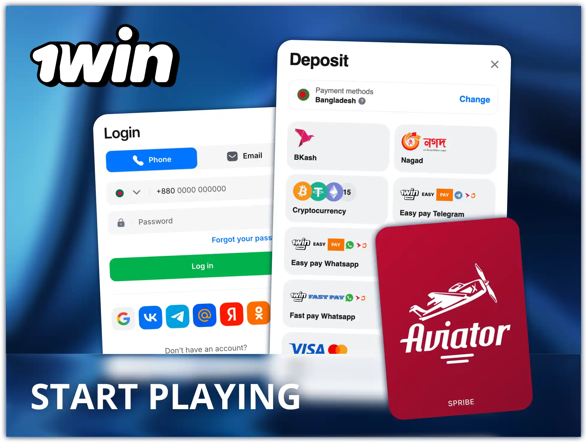 Get started with Aviator 1Win in a few steps.
