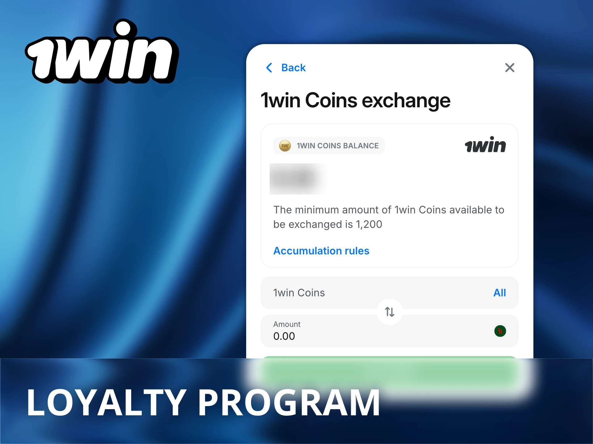 Collect 1win Coins just by placing real-money bets.