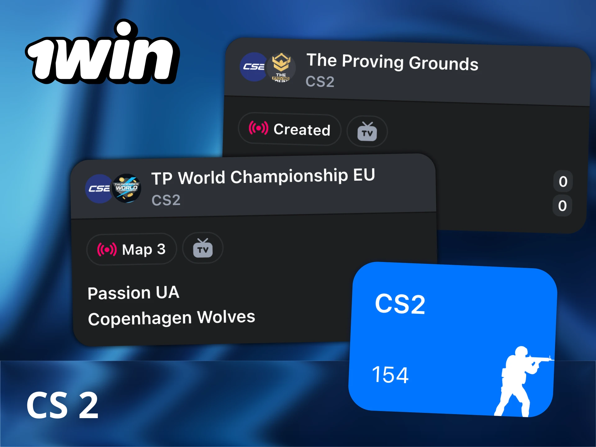 1Win platform offers you placing bets on CS 2.