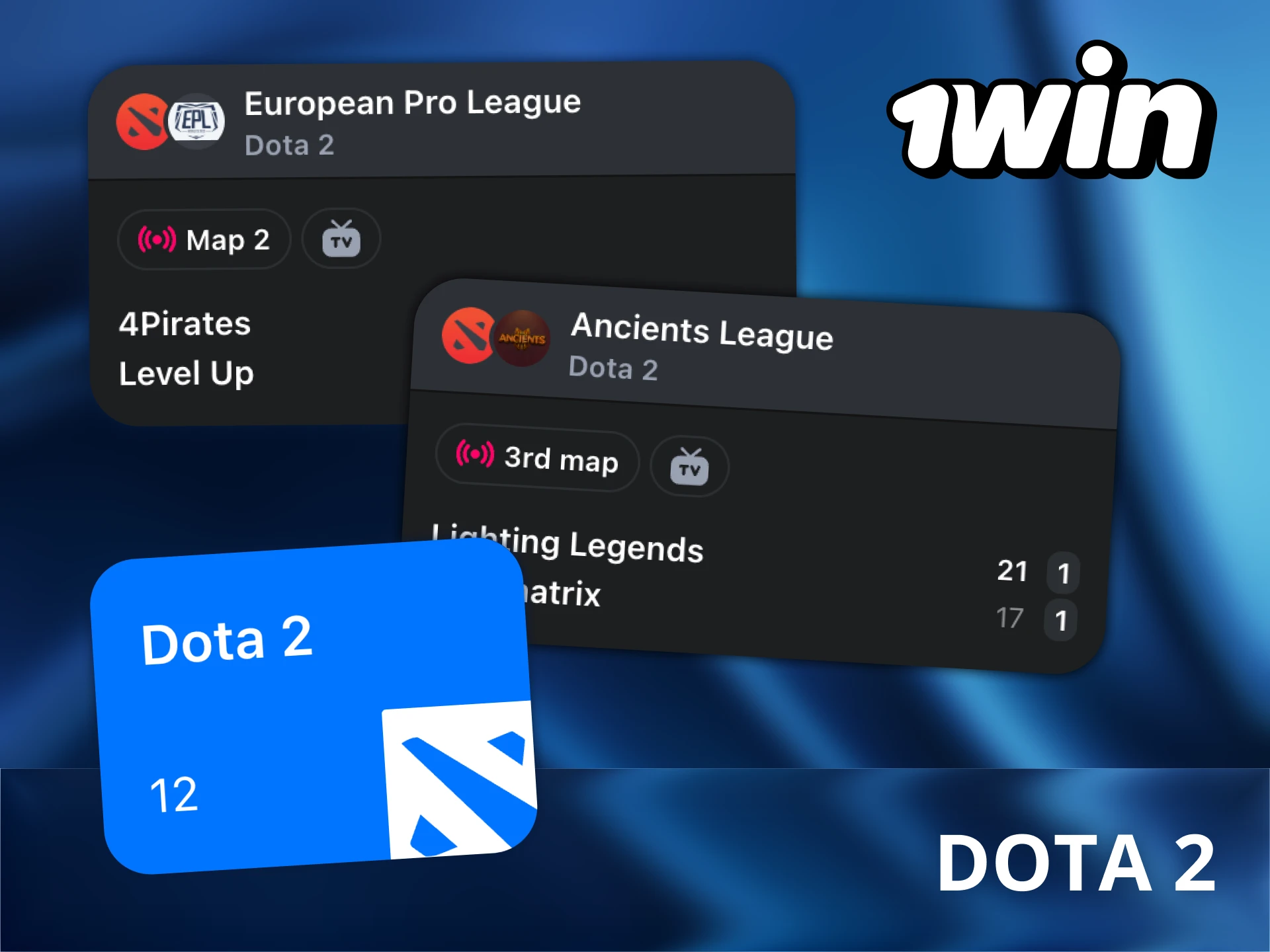 Place bets on Dota 2 tournaments with 1Win platform.
