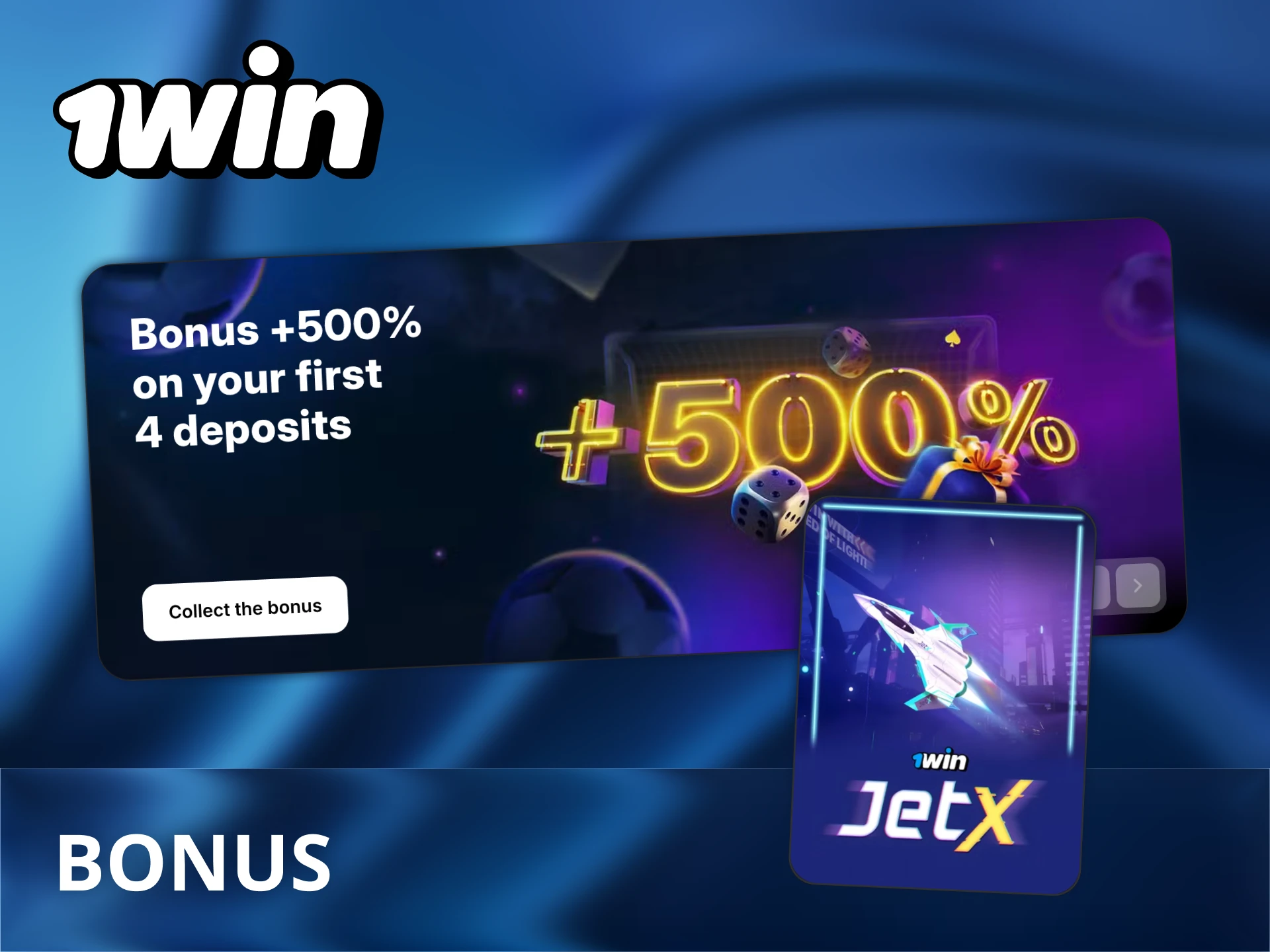 Take advantage of a generous welcome offer for 1Win JetX.
