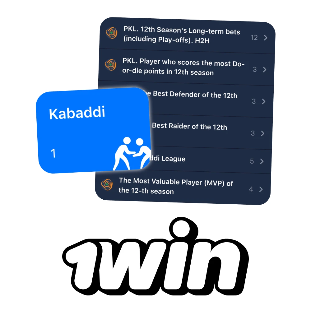 Bet on kabaddi competitions with 1Win official platform.
