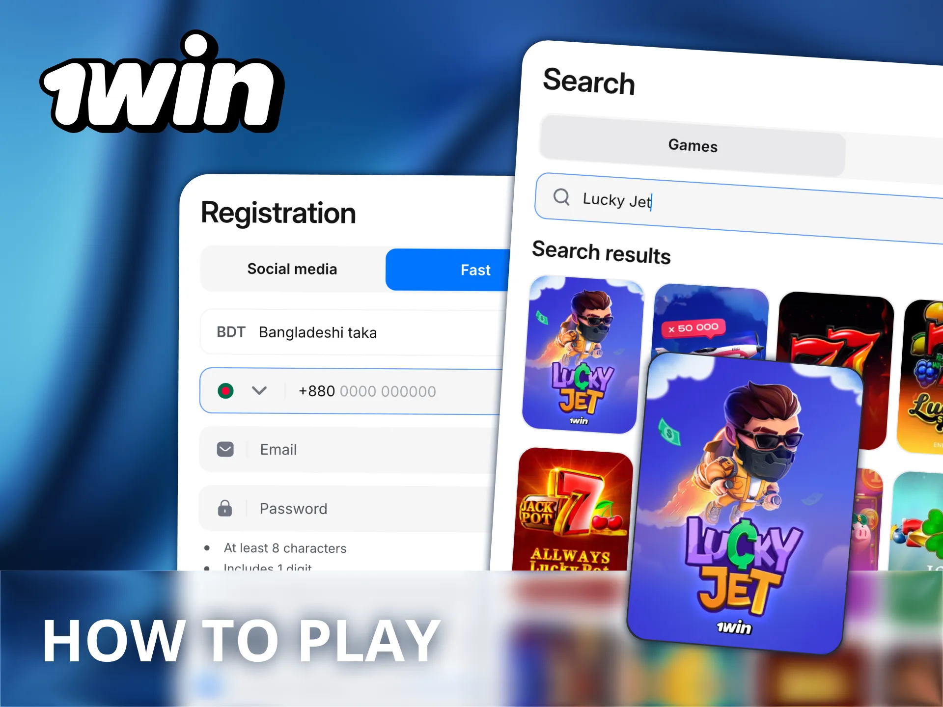 Getting started with Lucky Jet 1Win is quick.