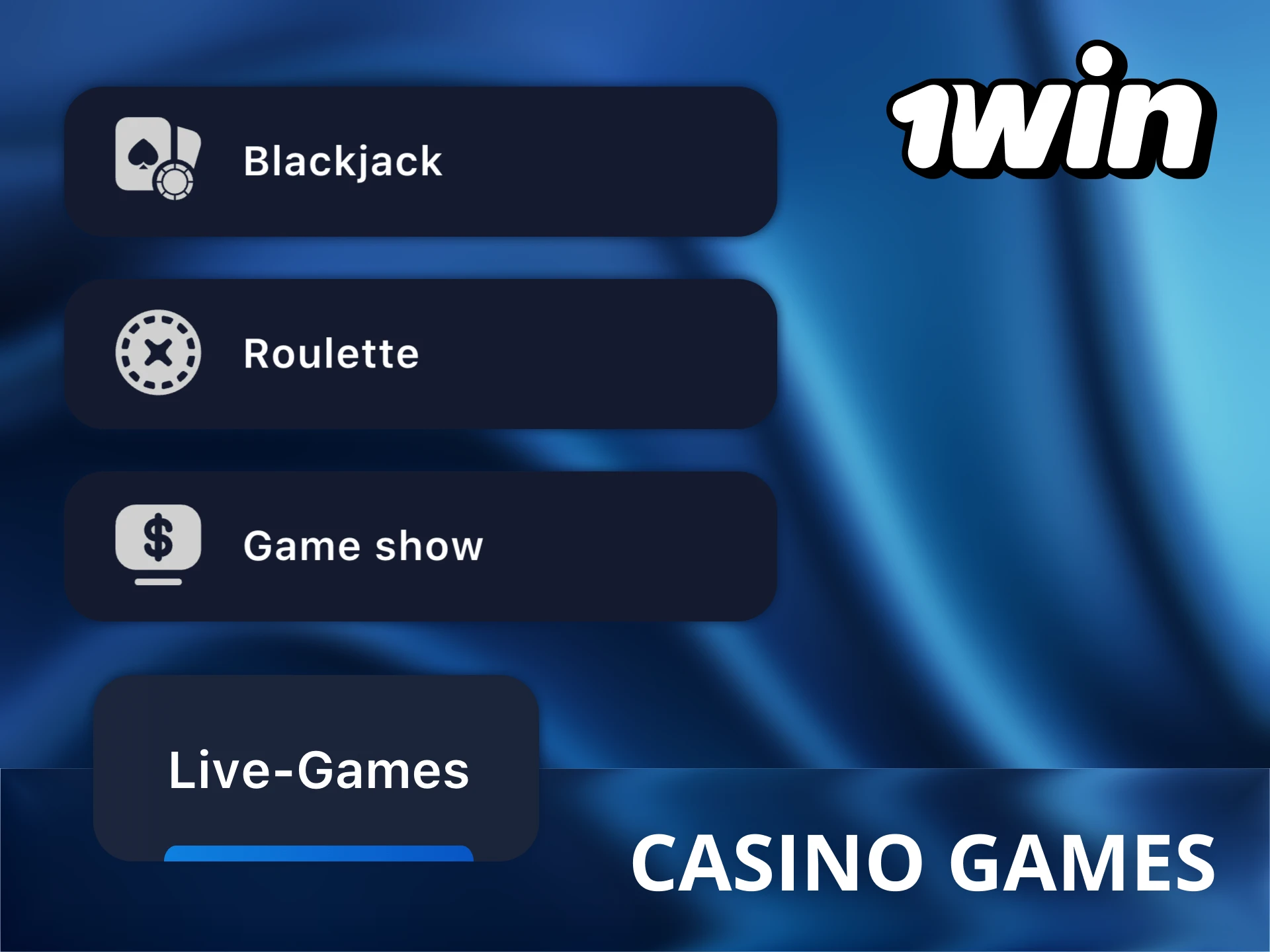Immerse yourself into 1Win casino games atmosphere.