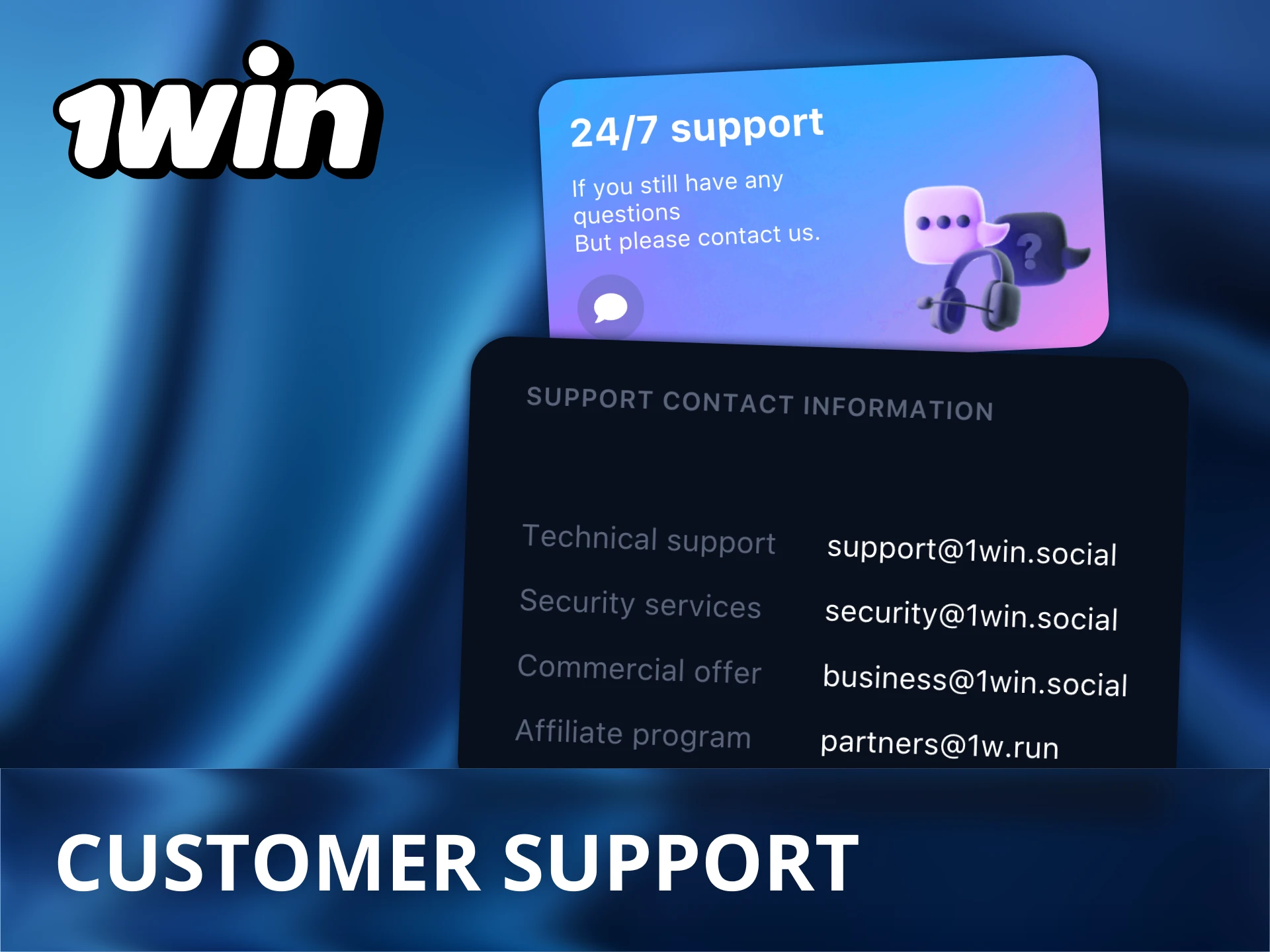 Reach 1Win support team through the different methods.