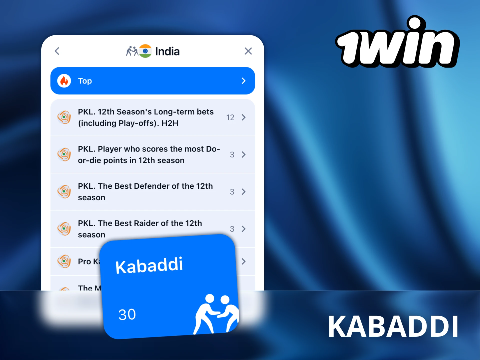 Place your bets on kabaddi with 1Win platform.