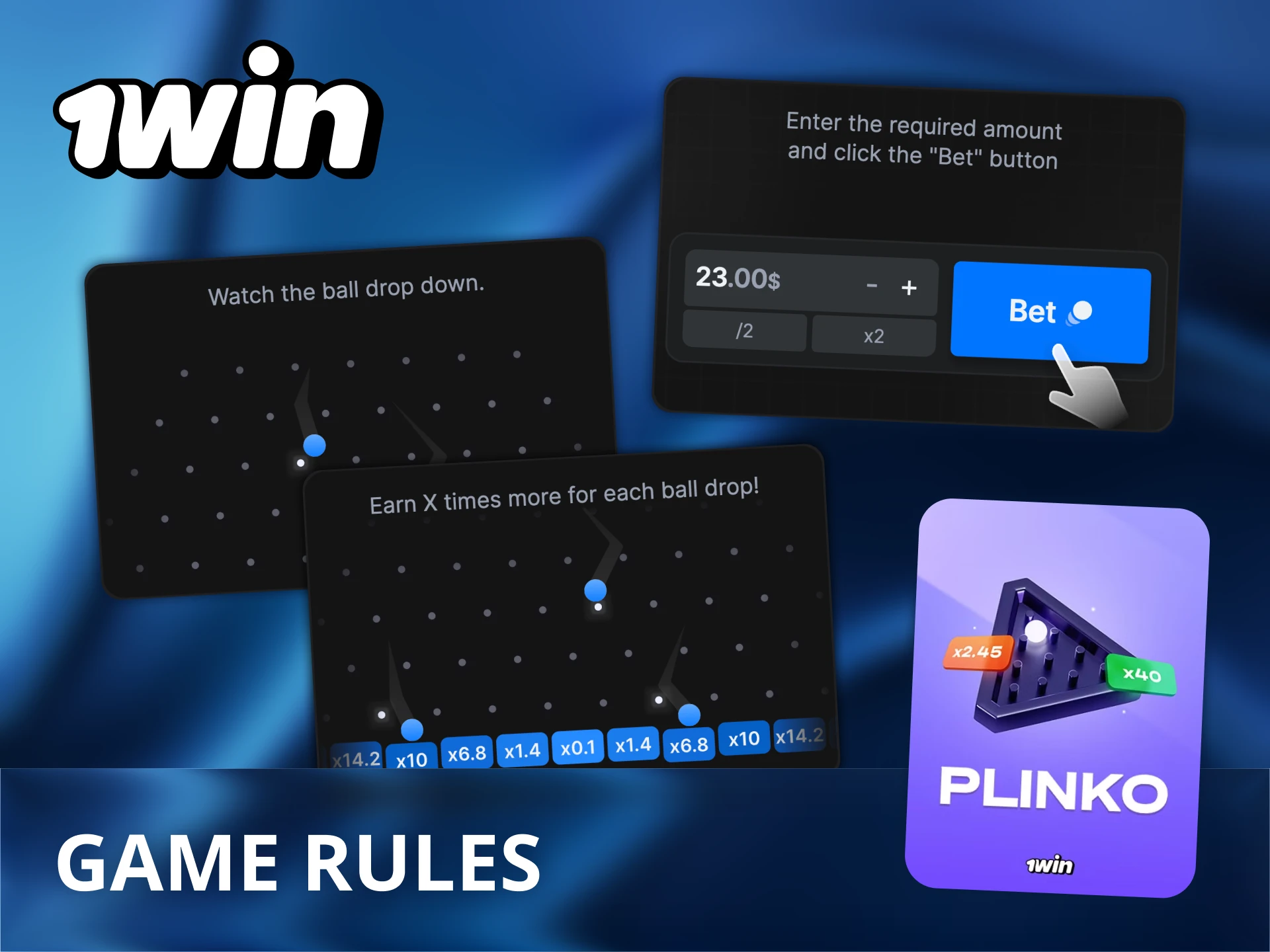 Check out the main rules of 1Win Plinko official game.