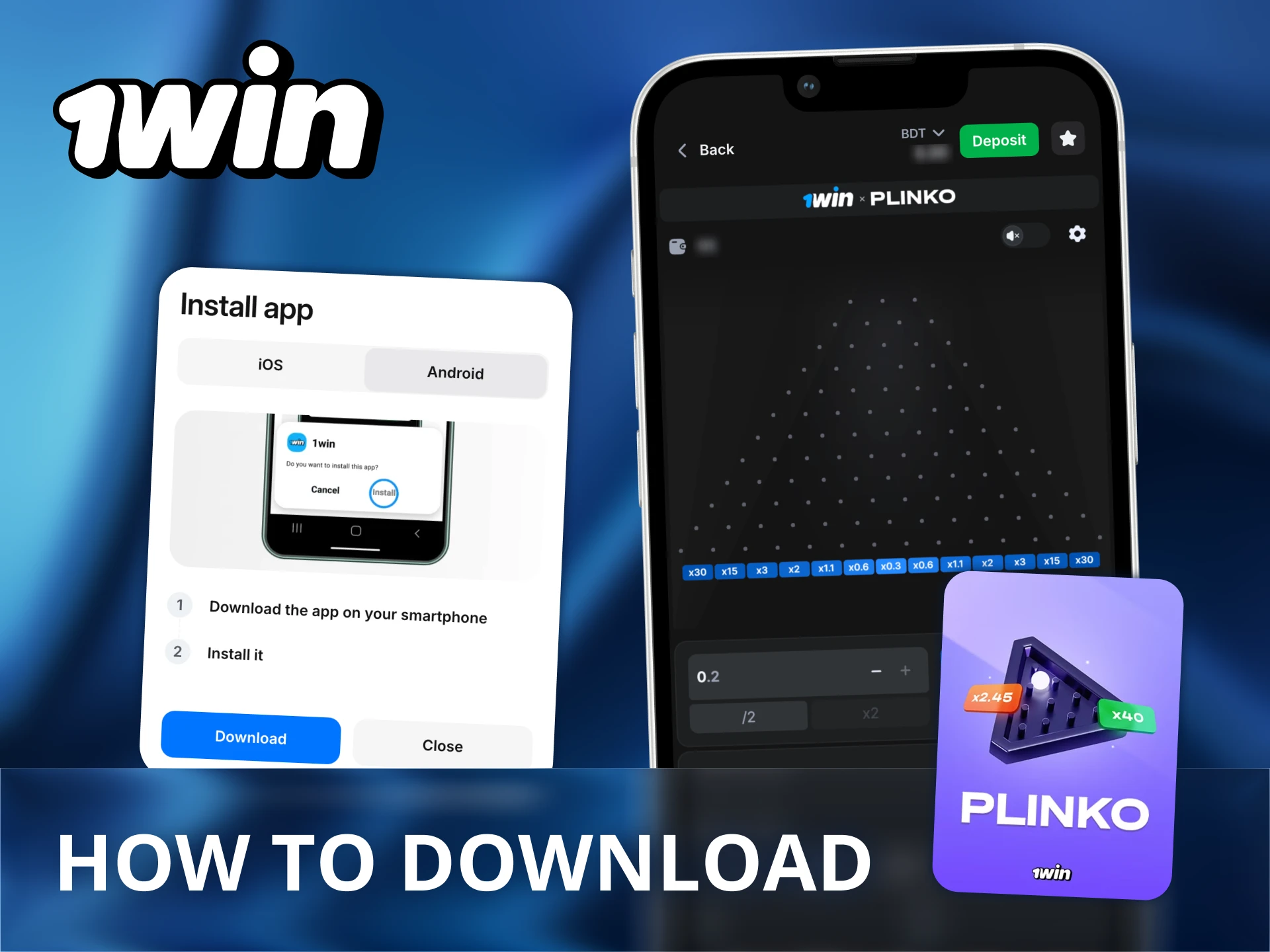 Play 1Win Plinko anytime right from your phone.