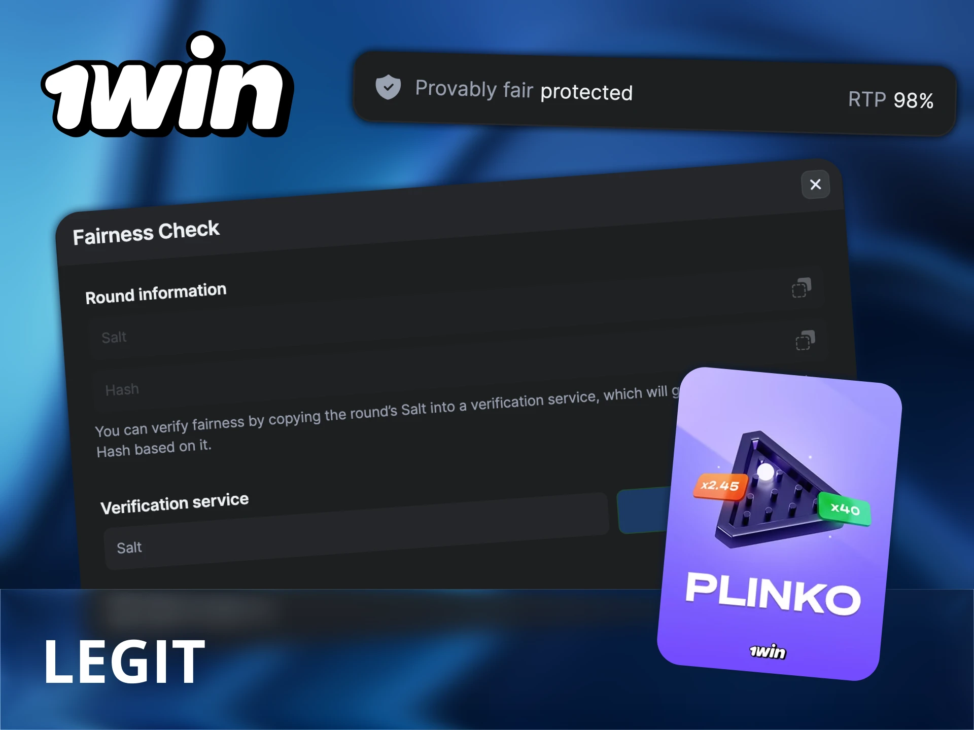 1Win Plinko is fully legal and secure game.