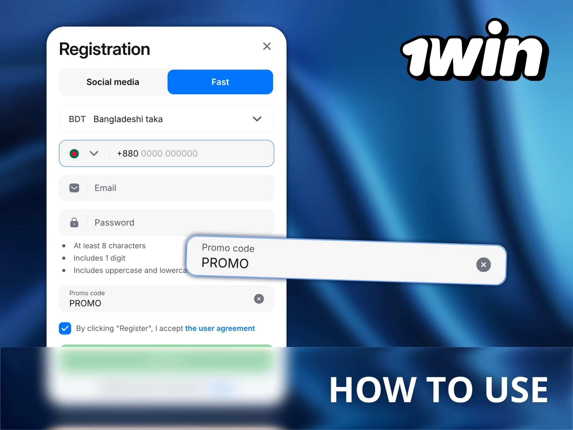 Getting started with a 1Win promo code is easy.