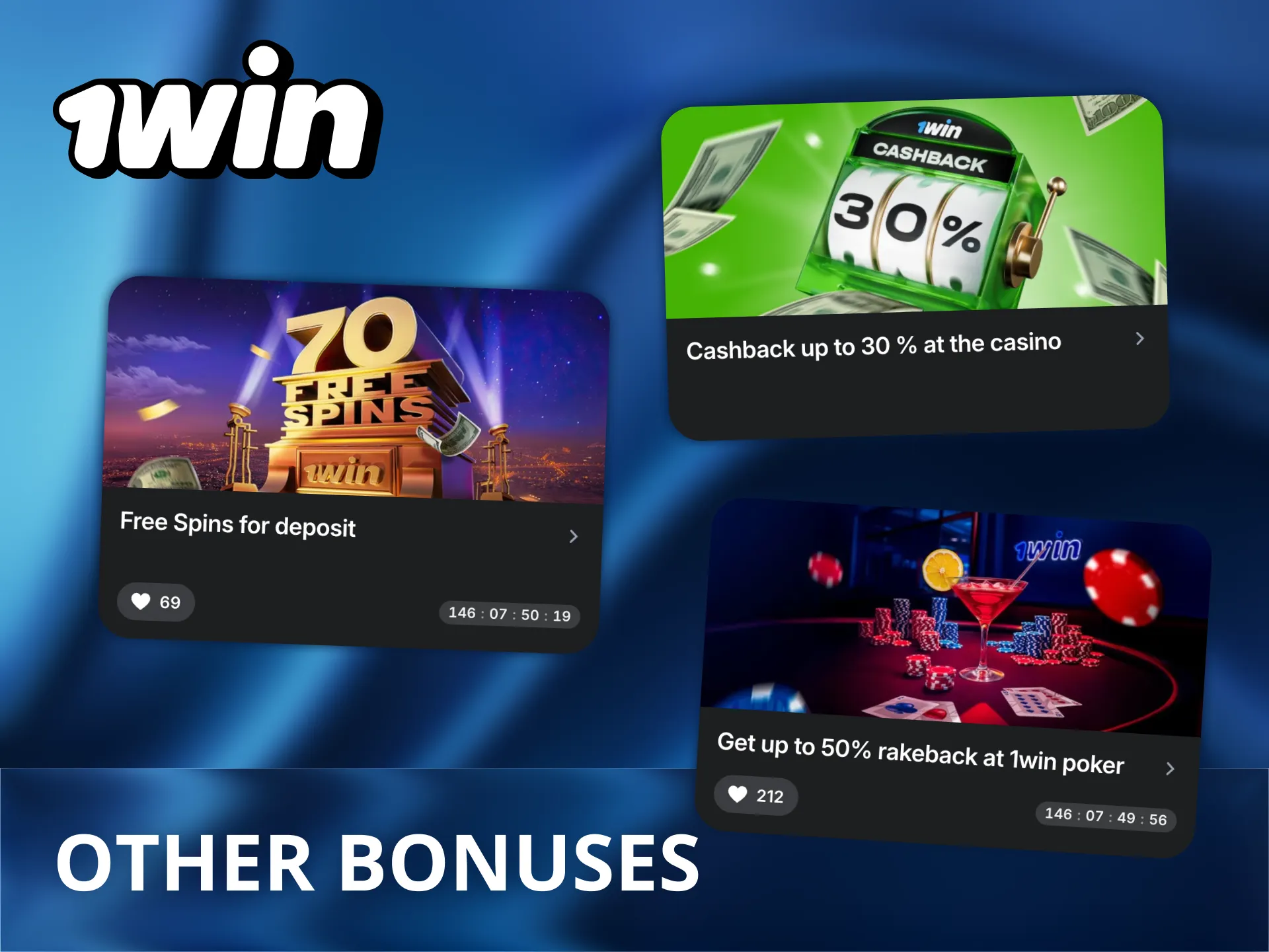 1Win gives you access to several other bonus options.