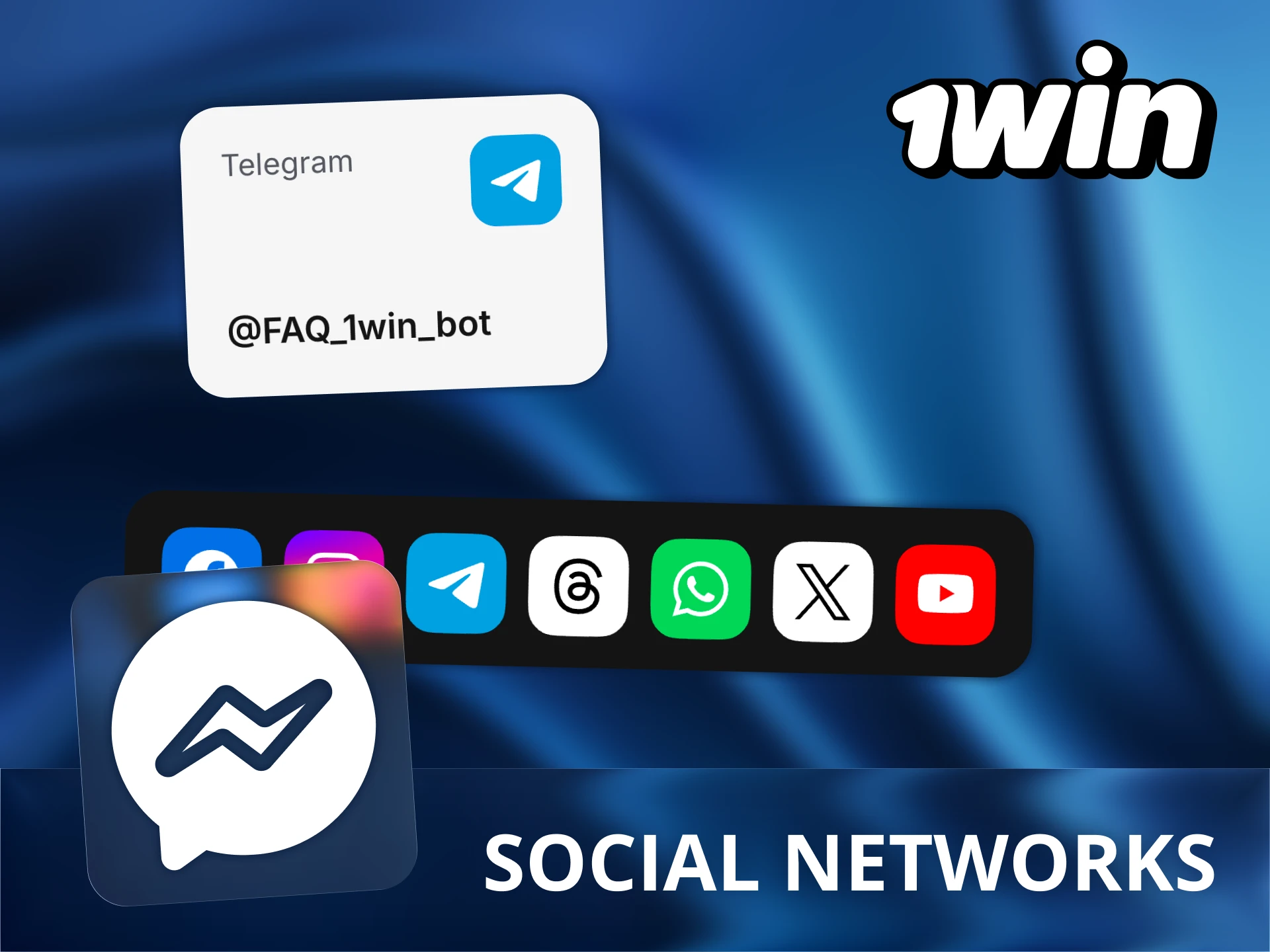 Reach out 1Win support through popular social platforms.