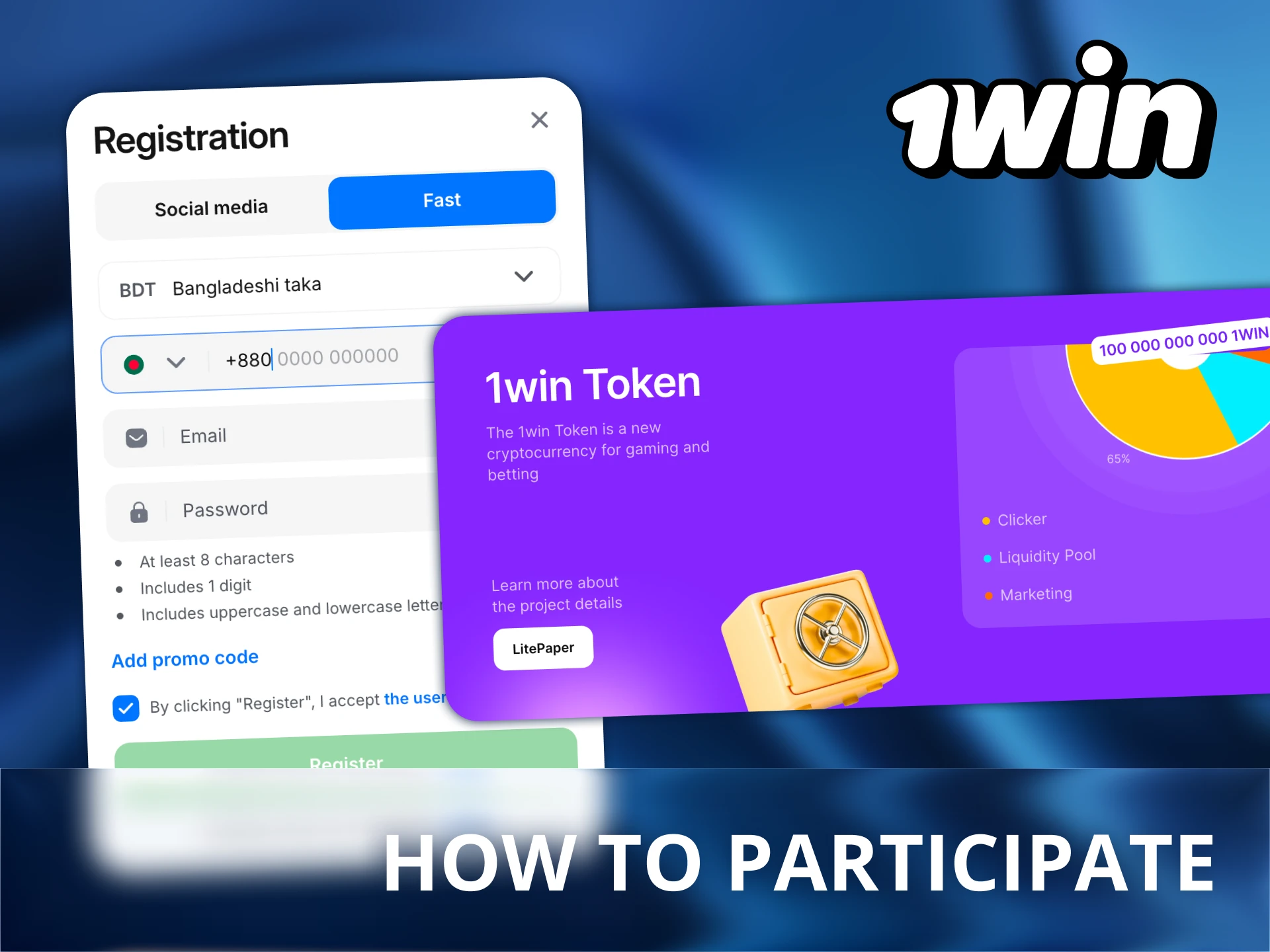 Follow a few steps to buy 1Win token.
