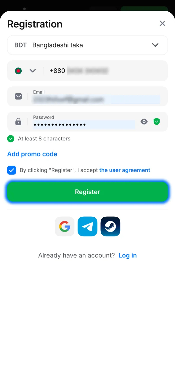 Register at 1win now, join with your email or phone and start playing.