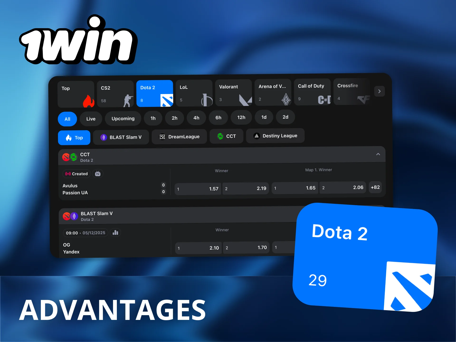 Bet on Dota 2 at 1win with fast BDT payments and strong odds.