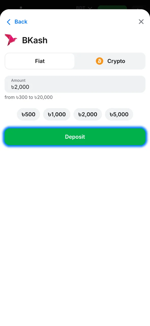 Add money to your 1win account with local payment methods.