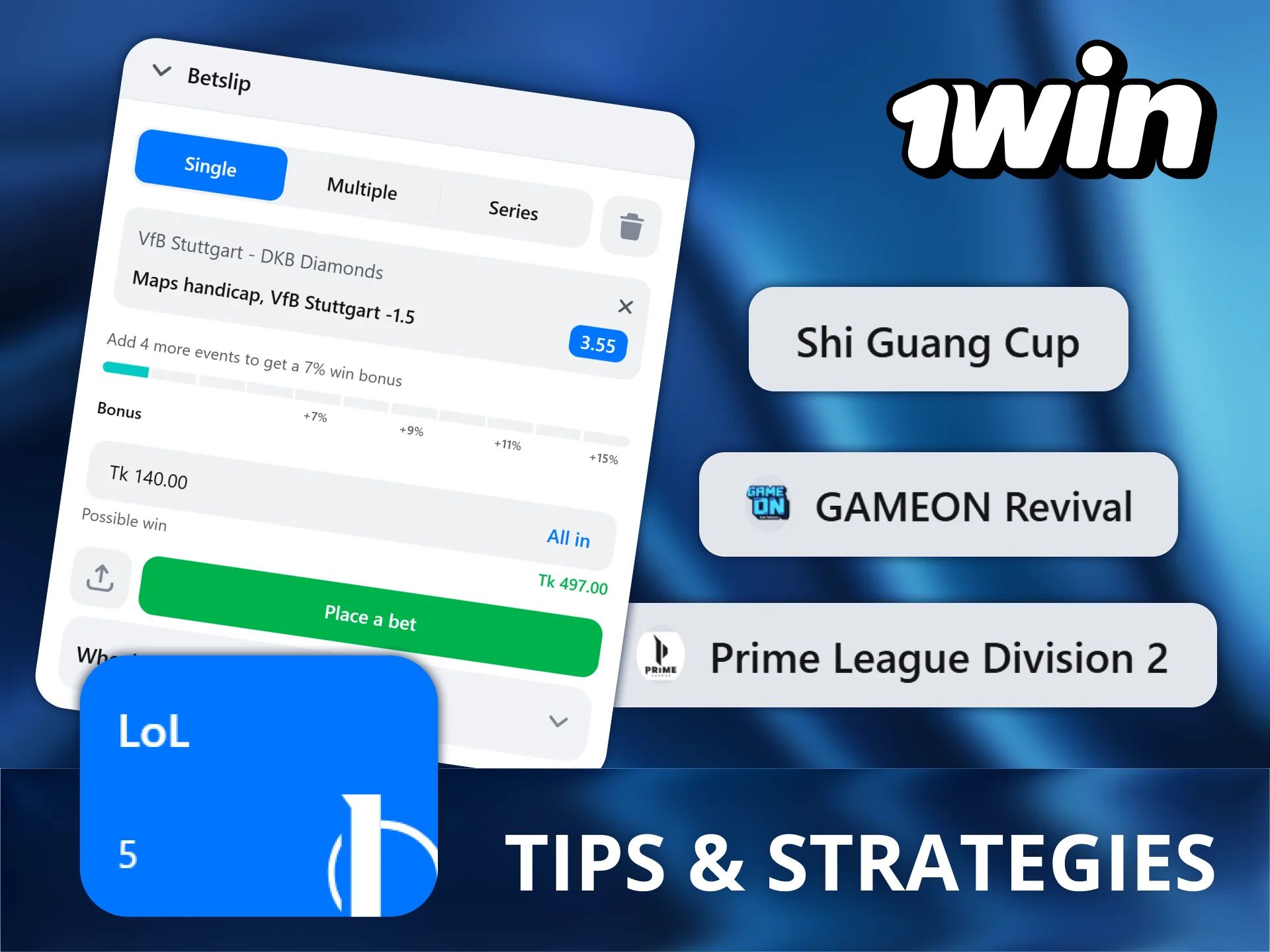 Use smart strategies and track form, drafts, and meta to boost your League of Legends betting success at 1Win.