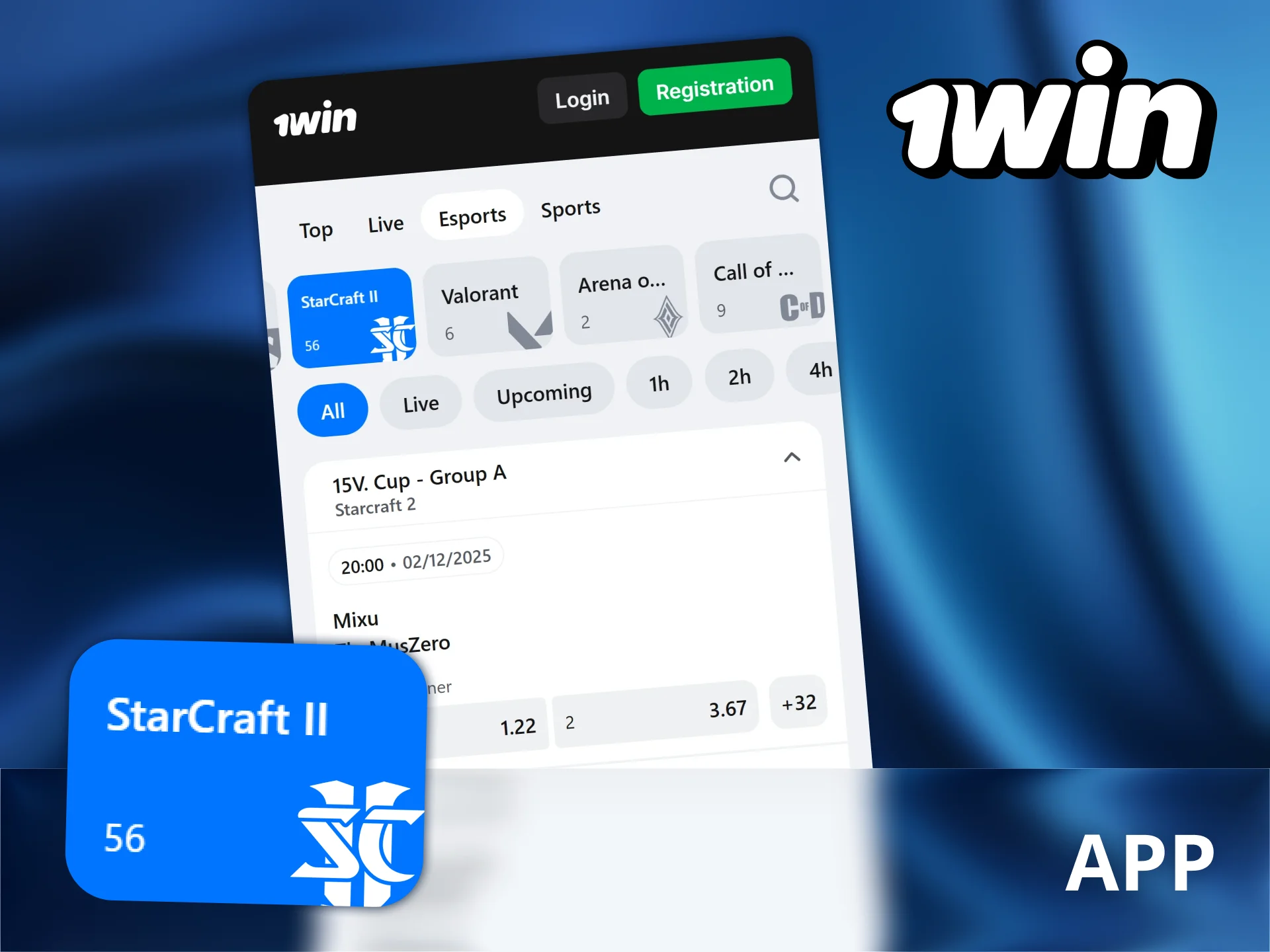 Bet on StarCraft II anytime in Bangladesh with the fast and lightweight 1Win mobile app.