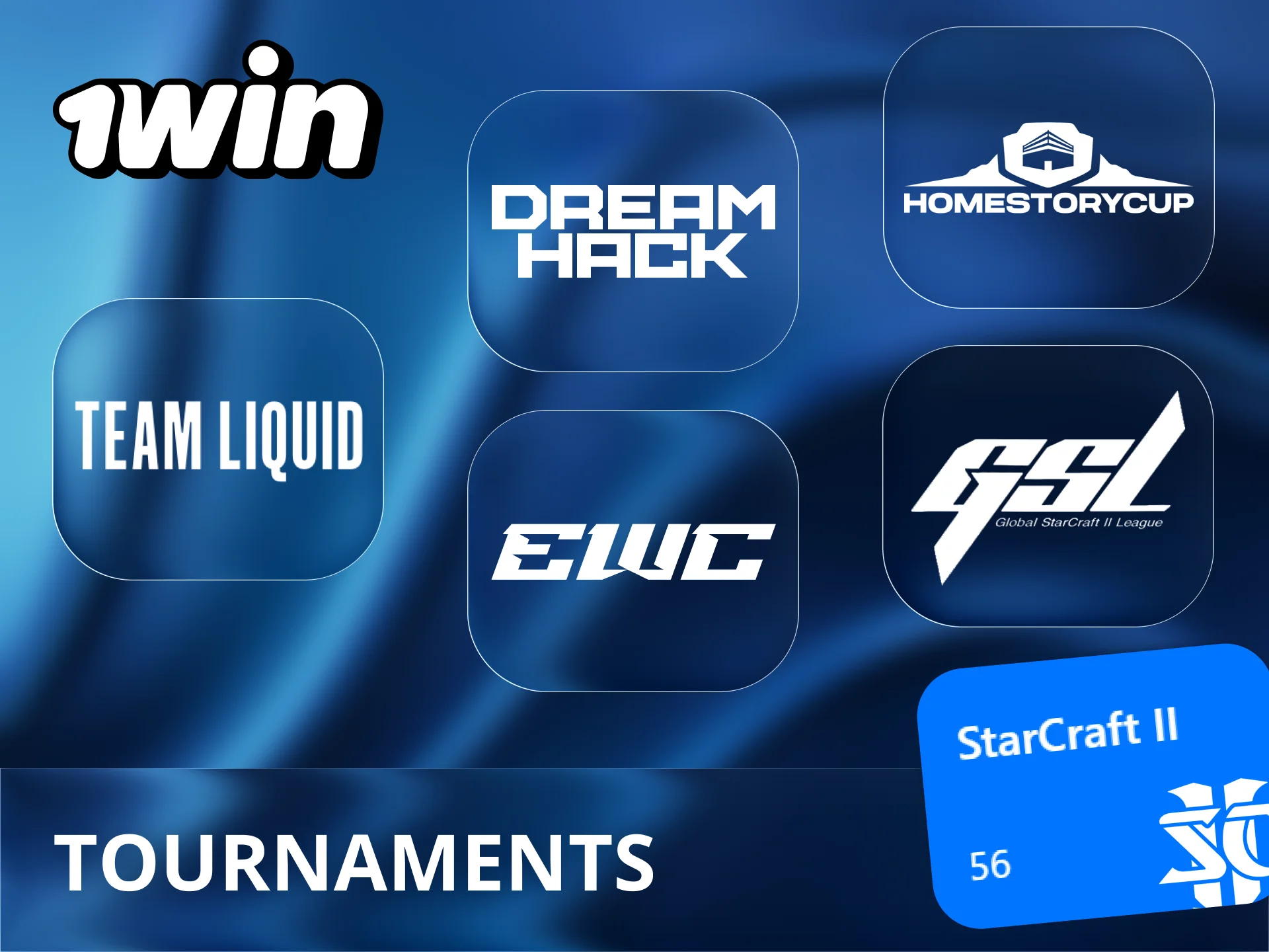 Bet on the biggest StarCraft II tournaments worldwide at 1Win.