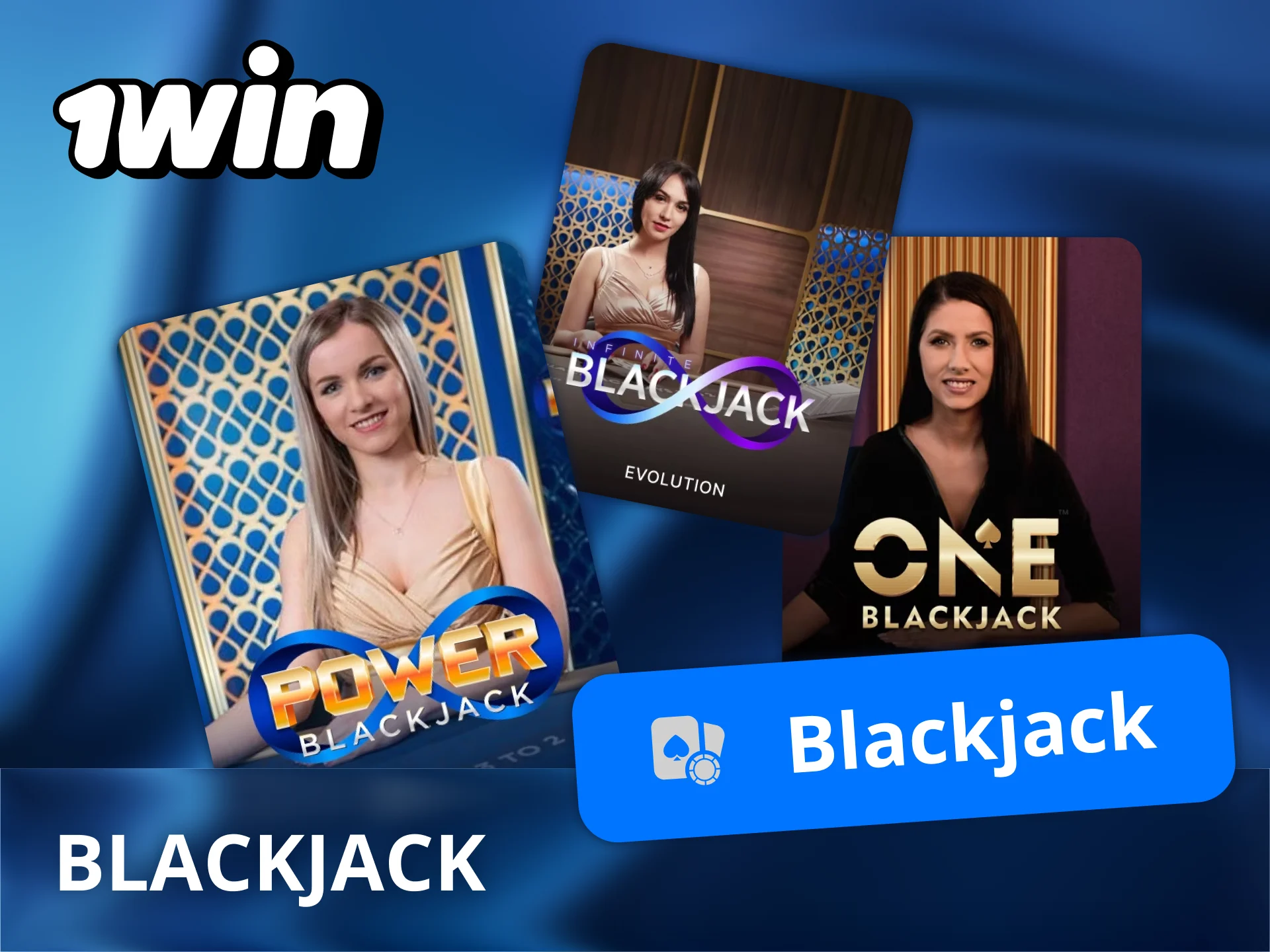 Beat the dealer in various live blackjack tables available at 1Win.
