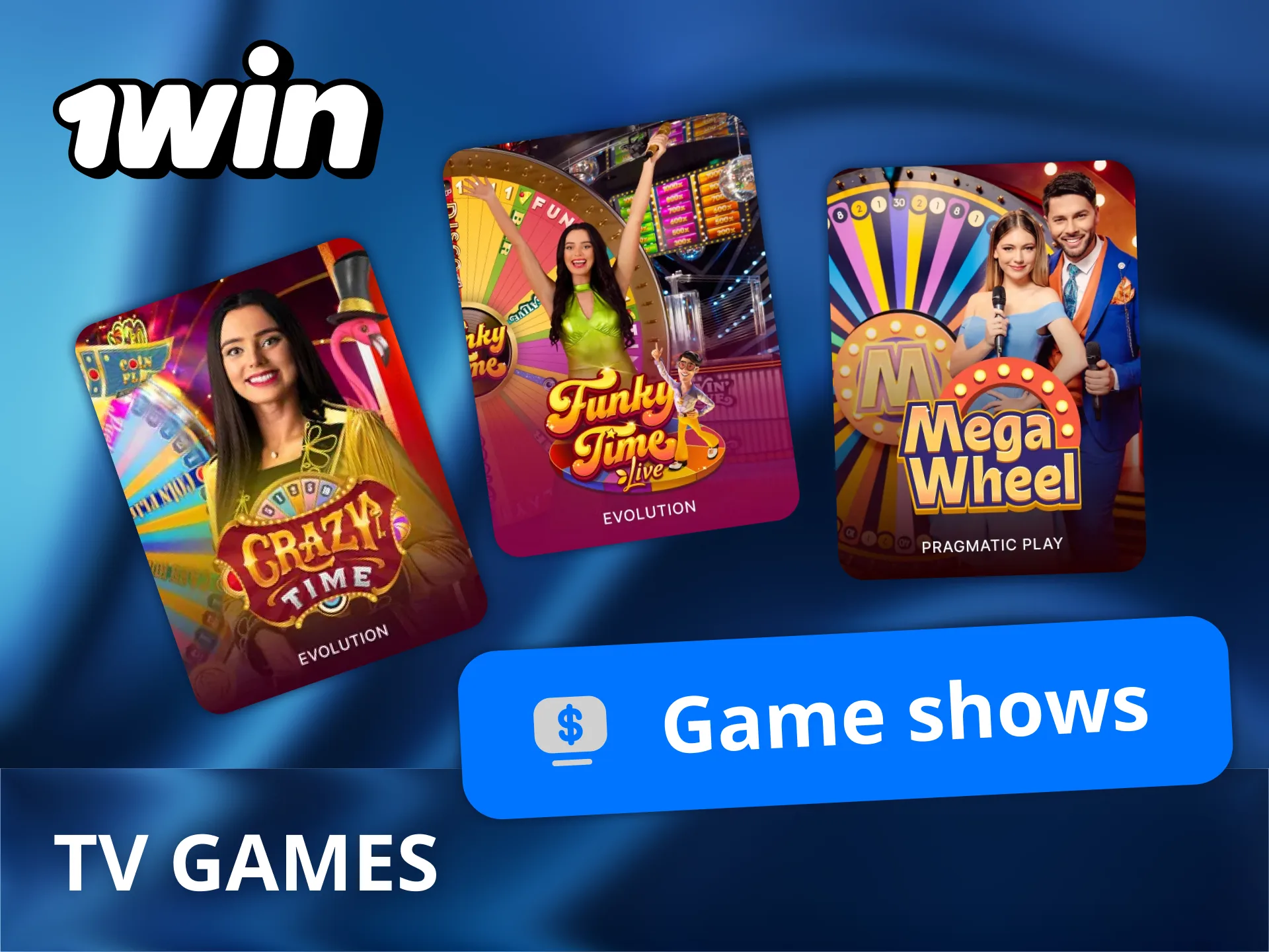 Experience the excitement of live game shows like Crazy Time at 1Win.